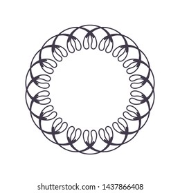 Decorative  round frame for design with a abstract floral ornament. Circle frame. Elegant element for printing of cards, invitations, books, for textiles, engraving, forging. Vector.