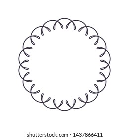 Decorative  round frame for design with a abstract floral ornament. Circle frame. Elegant element for printing of cards, invitations, books, for textiles, engraving, forging. Vector.