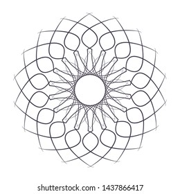 Decorative  round frame for design with a abstract floral ornament. Circle frame. Elegant element for printing of cards, invitations, books, for textiles, engraving, forging. Vector.
