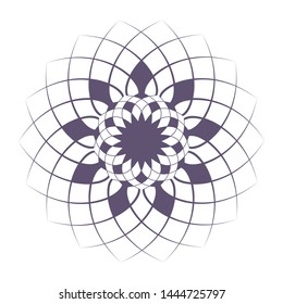 Decorative  round frame for design with a abstract floral ornament. Circle frame. Elegant element for printing of cards, invitations, books, for textiles, engraving, forging. Vector.
