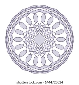 Decorative  round frame for design with a abstract floral ornament. Circle frame. Elegant element for printing of cards, invitations, books, for textiles, engraving, forging. Vector.