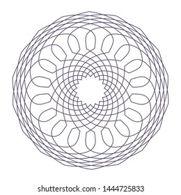Decorative  round frame for design with a abstract floral ornament. Circle frame. Elegant element for printing of cards, invitations, books, for textiles, engraving, forging. Vector.