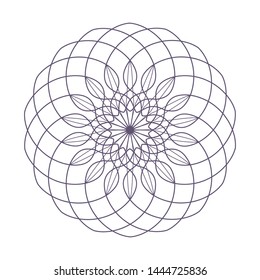 Decorative  round frame for design with a abstract floral ornament. Circle frame. Elegant element for printing of cards, invitations, books, for textiles, engraving, forging. Vector.