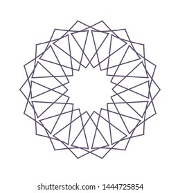 Decorative  round frame for design with a abstract floral ornament. Circle frame. Elegant element for printing of cards, invitations, books, for textiles, engraving, forging. Vector.