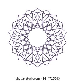 Decorative  round frame for design with a abstract floral ornament. Circle frame. Elegant element for printing of cards, invitations, books, for textiles, engraving, forging. Vector.