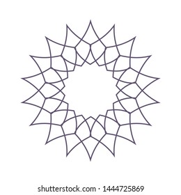 Decorative  round frame for design with a abstract floral ornament. Circle frame. Elegant element for printing of cards, invitations, books, for textiles, engraving, forging. Vector.