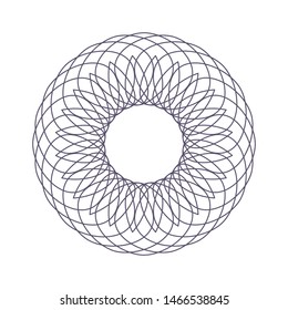Decorative  round frame for design with a abstract floral ornament. Circle frame. Elegant element for printing of cards, invitations, books, for textiles, engraving, forging. Vector.