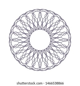 Decorative  round frame for design with a abstract floral ornament. Circle frame. Elegant element for printing of cards, invitations, books, for textiles, engraving, forging. Vector.