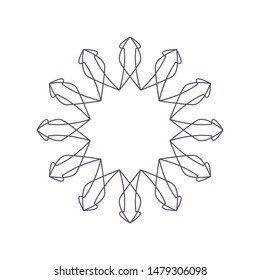 Decorative  round frame for design with a abstract floral ornament. Circle frame. Elegant element for printing of cards, invitations, books, for textiles, engraving, forging. Vector.