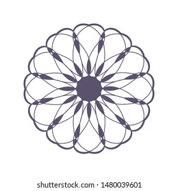 Decorative  round frame for design with a abstract floral ornament. Circle frame. Elegant element for printing of cards, invitations, books, for textiles, engraving, forging. Vector.