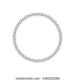 Decorative  round frame for design with a abstract floral ornament. Circle frame.  Vector.