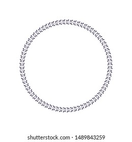 Decorative  round frame for design with a abstract floral ornament. Circle frame. Elegant element for printing of cards, invitations, books, for textiles, engraving, forging. Vector.