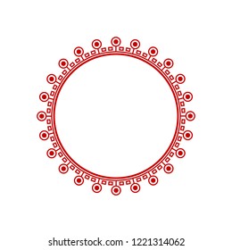 Decorative round frame for design with chinese ornament. Circle frame. Template for printing cards, invitations, books, for textiles, engraving, wooden furniture, forging. Vector.