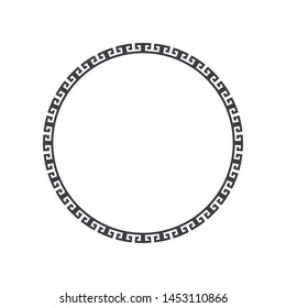 Decorative round frame design with   Chinese pattern. Circle frame. Template for printing cards, invitations, books, textiles, engraving, wooden furniture, forging. Vector.