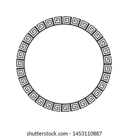 Decorative round frame design with   Chinese pattern. Circle frame. Template for printing cards, invitations, books, textiles, engraving, wooden furniture, forging. Vector.
