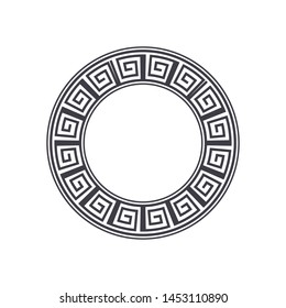 Decorative round frame design with   Chinese pattern. Circle frame. Template for printing cards, invitations, books, textiles, engraving, wooden furniture, forging. Vector.
