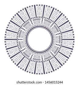 Decorative round frame design with   Chinese pattern. Circle frame. Template for printing cards, invitations, books, textiles, engraving, wooden furniture, forging. Vector.