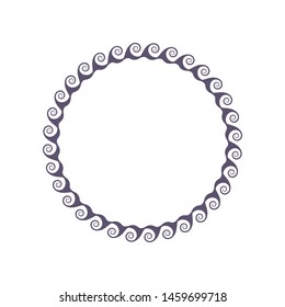 Decorative round frame design with   Chinese pattern. Circle frame. Template for printing cards, invitations, books, textiles, engraving, wooden furniture, forging. Vector.
