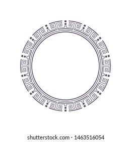 Decorative round frame design with   Chinese pattern. Circle frame. Template for printing cards, invitations, books, textiles, engraving, wooden furniture, forging. Vector.