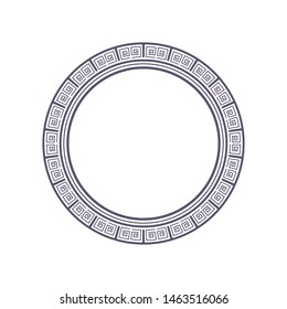 Decorative round frame design with   Chinese pattern. Circle frame. Template for printing cards, invitations, books, textiles, engraving, wooden furniture, forging. Vector.