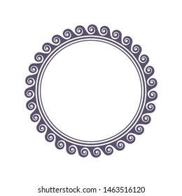 Decorative round frame design with   Chinese pattern. Circle frame. Template for printing cards, invitations, books, textiles, engraving, wooden furniture, forging. Vector.