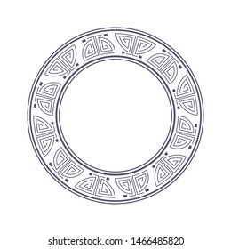 Decorative round frame design with   Chinese pattern. Circle frame. Template for printing cards, invitations, books, textiles, engraving, wooden furniture, forging. Vector.