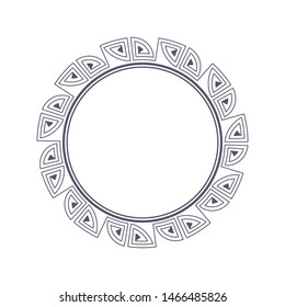 Decorative round frame design with   Chinese pattern. Circle frame. Template for printing cards, invitations, books, textiles, engraving, wooden furniture, forging. Vector.