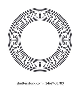 Decorative round frame design with   Chinese pattern. Circle frame. Template for printing cards, invitations, books, textiles, engraving, wooden furniture, forging. Vector.