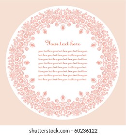 Decorative round frame, design round element,