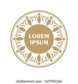 Decorative round frame for design with floral ornament. Elegant element in vintage style. Template for printing postcards or invitations, for textiles, engraving, wooden furniture, forging. Vector.