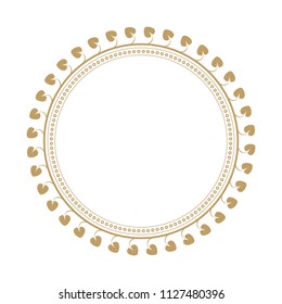 Decorative round frame for design with floral ornament. A template for printing postcards, invitations, books, for textiles, engraving, wooden furniture, forging. Vector.
