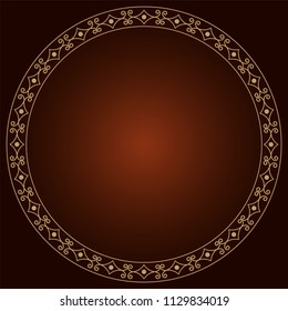 
Decorative round frame for design with floral ornament. A template for printing postcards, invitations, books, for textiles, engraving, wooden furniture, forging. Vector.
