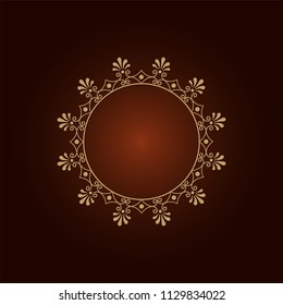 
Decorative round frame for design with floral ornament. A template for printing postcards, invitations, books, for textiles, engraving, wooden furniture, forging. Vector.
