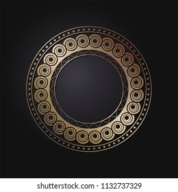 
Decorative round frame for design with floral ornament. A template for printing postcards, invitations, books, for textiles, engraving, wooden furniture, forging. Vector.
