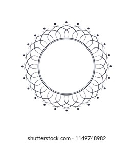 
Decorative round frame for design with floral ornament. A template for printing postcards, invitations, books, for textiles, engraving, wooden furniture, forging. Vector.
