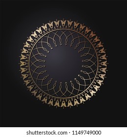 
Decorative round frame for design with floral ornament. A template for printing postcards, invitations, books, for textiles, engraving, wooden furniture, forging. Vector.
