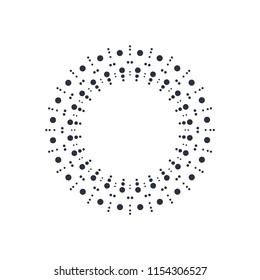 Decorative round frame for design with floral ornament. A template for printing postcards, invitations, books, for textiles, engraving, wooden furniture, forging. Vector.