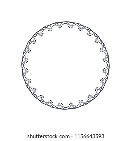 
Decorative round frame for design with floral ornament. A template for printing postcards, invitations, books, for textiles, engraving, wooden furniture, forging. Vector.
