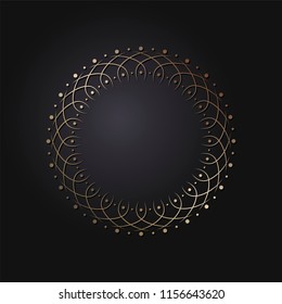 
Decorative round frame for design with floral ornament. A template for printing postcards, invitations, books, for textiles, engraving, wooden furniture, forging. Vector.
