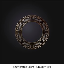 Decorative round frame for design with floral ornament. A template for printing postcards, invitations, books, for textiles, engraving, wooden furniture, forging. Vector.