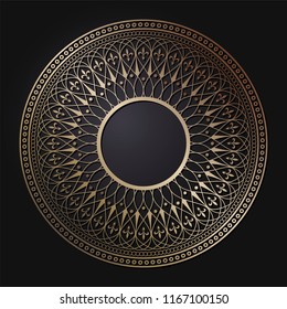 
Decorative round frame for design with floral ornament. Circle frame. A template for printing postcards, invitations, books, for textiles, engraving, wooden furniture, forging. Vector.
