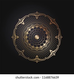 Decorative round frame for design with floral ornament. A template for printing postcards, invitations, books, for textiles, engraving, wooden furniture, forging. Vector.
