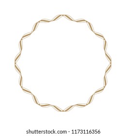 Decorative round frame for design with floral ornament. A template for printing postcards, invitations, books, for textiles, engraving, wooden furniture, forging. Vector.