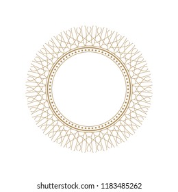 
Decorative round frame for design with floral ornament. A template for printing postcards, invitations, books, for textiles, engraving, wooden furniture, forging. Vector.
