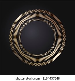 Decorative round frame for design with floral ornament. A template for printing postcards, invitations, books, for textiles, engraving, wooden furniture, forging. Vector.