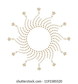 Decorative round frame for design with floral ornament. Circle frame. A template for printing postcards, invitations, books, for textiles, engraving, wooden furniture, forging. Vector.