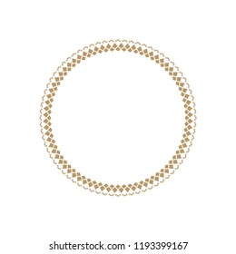 Decorative round frame for design with floral ornament. Circle frame. A template for printing postcards, invitations, books, for textiles, engraving, wooden furniture, forging. Vector