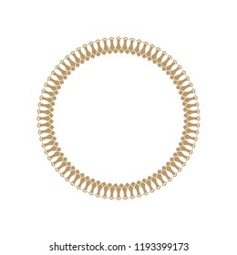 Decorative round frame for design with floral ornament. Circle frame. A template for printing postcards, invitations, books, for textiles, engraving, wooden furniture, forging. Vector