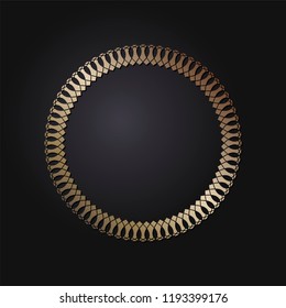 Decorative round frame for design with floral ornament. Circle frame. A template for printing postcards, invitations, books, for textiles, engraving, wooden furniture, forging. Vector