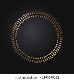 Decorative round frame for design with floral ornament. Circle frame. A template for printing postcards, invitations, books, for textiles, engraving, wooden furniture, forging. Vector